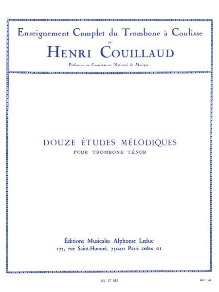 12 Etudes Melodiques : Pour Trombone.