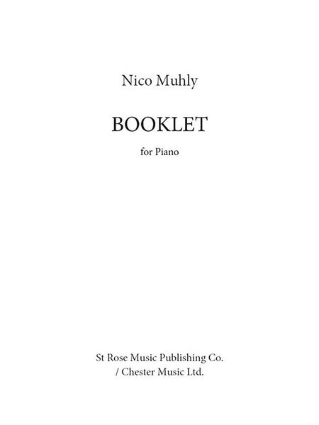 Booklet : For Piano (2008).