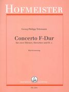 Concerto F-Dur, TWV 52:F3 : Für Zwei Hörner, Streicher und B. C. - Klavierauszug.