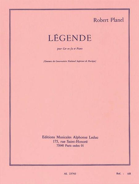 Légende : Pour Cor En Fa Et Piano.