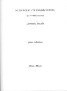 Music : For Flute and Orchestra - Piano and reduction.