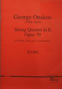 Quintet In E Major, Op. 39 : For 2 Violins, Viola & 2 Cellos (Or 2 Violas & 1 Cello).