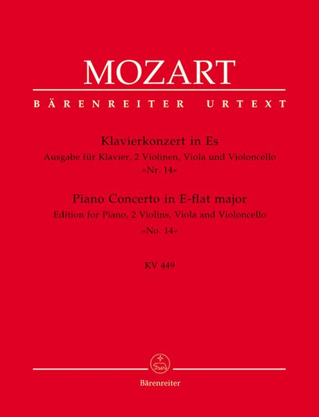 Concerto In E Flat Major, K. 449 In Es-Dur : For Piano and String Quartet.