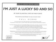 I'm Just A Lucky So and So : For Jazz Band.