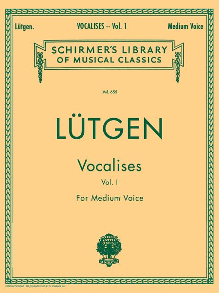 Vocalises, Vol. 1 (20 Daily Exercises) : For Medium Voice / Ed. by Max Spicker.