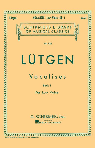 Vocalises, Vol. 1 (20 Daily Exercises) : For Low Voice / Ed. by Max Spicker.