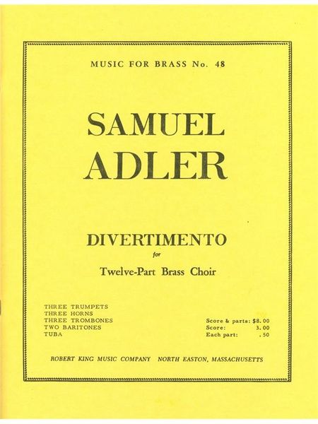 Divertimento : For 3 Trumpets, 3 Horns, 3 Trombones, 2 Euphoniums and Tuba.