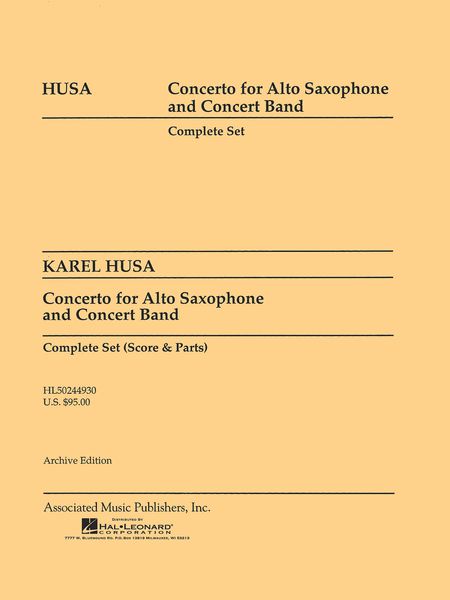 Concerto : For Alto Saxophone and Concert Band.