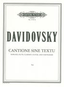 Cantione Sine Textu (Festino No. 3) : For Soprano, Flute, Clarinet, Guitar and Contrabass (2001).