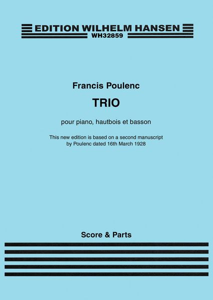 Trio : Pour Piano, Hautbois Et Basson / edited by Sandro Caldini.