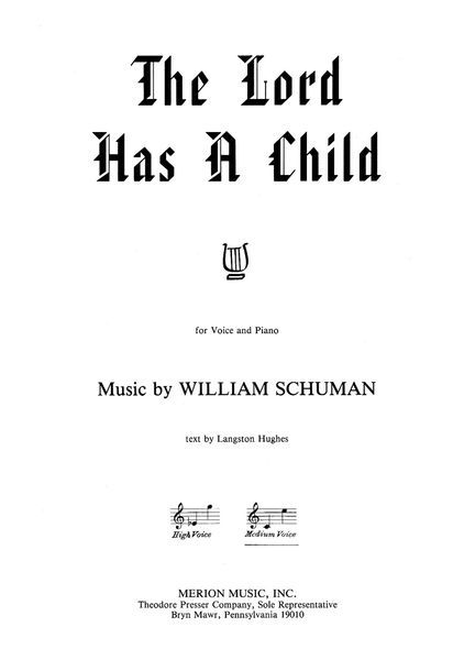 The Lord Has A Child : For Medium Voice and Piano.