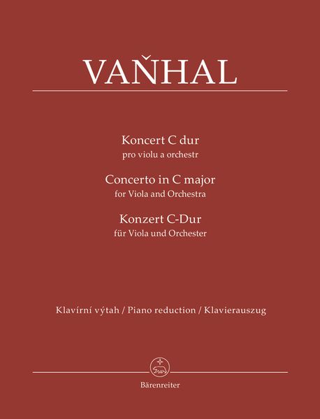 Concerto In C Major : For Viola and Orchestra / Piano reduction by Vliem Blazek.