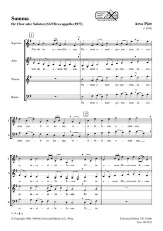 Summa : For Mixed Chorus.