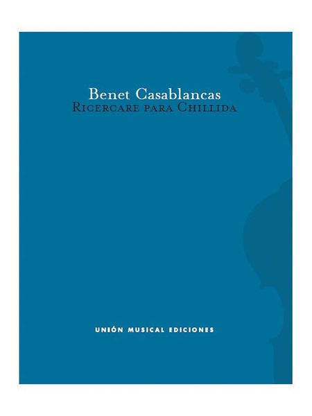 Ricercare Para Chillida : Para Violonchelo Solo (2014).