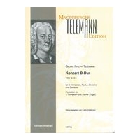 Konzert D-Dur, TWV 54 D:4 : Für 3 Trompeten, Pauke, Streicher und Cembalo - Piano reduction.