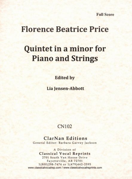Quintet In A Minor : For Piano and Strings / edited by Lia Jensen-Abbott, Rev. Kashiwagi.