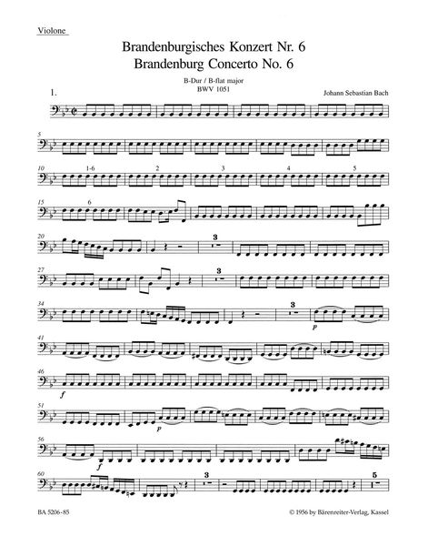 Brandenburg Concerto No. 6 In Bb Major, BWV 1051.