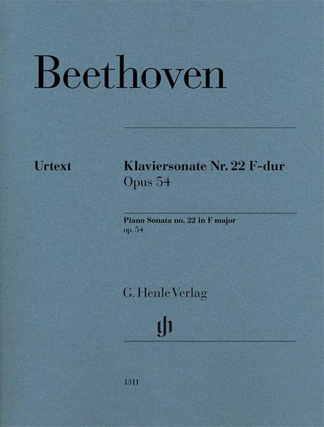 Klaviersonate Nr. 22 F-Dur, Op. 54 / edited by Bertha Antonia Wallner.