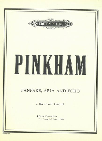 Fanfare, Aria and Echo : For 2 Horns and Timpani.