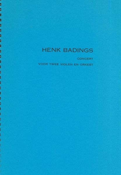 Concerto : For Two Violins and Orchestra.