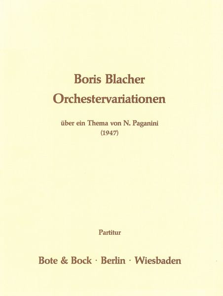 Orchestervariationen Über Ein Thema von Paganini (1947).