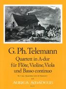 Quartett In A-Dur : For Flute, Violin, Viola and Basso Continuo.