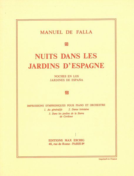 Nights In The Gardens of Spain : Impressions Symphoniques Pour Piano Et Orchestre.