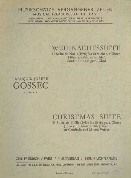 Weihnachtssuite - I. Suite Des Noels : Für Orchester.