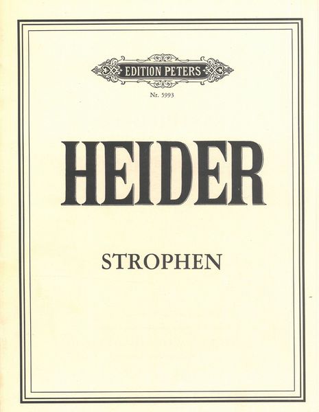 Strophen : Für Klarinette und Kammerorchester.