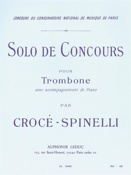 Solo De Concours : Pour Trombone Avec Accompagnements De Piano.