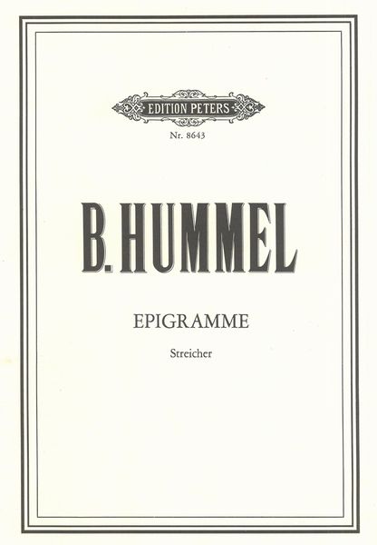 Epigramme : Für Streicher.