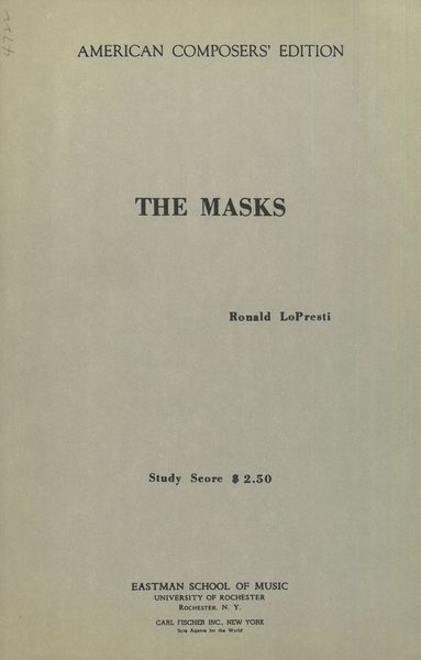 The Masks : For Orchestra.