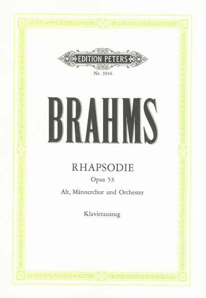Alto Rhapsody, Op. 53 : For Alto Solo TTBB, and Orchestra.