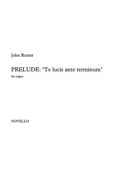 Prelude - Te Lucis Ante Terminum : For Organ (1979).