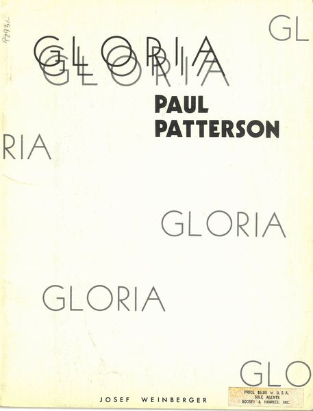 Gloria : For Choir and Piano.