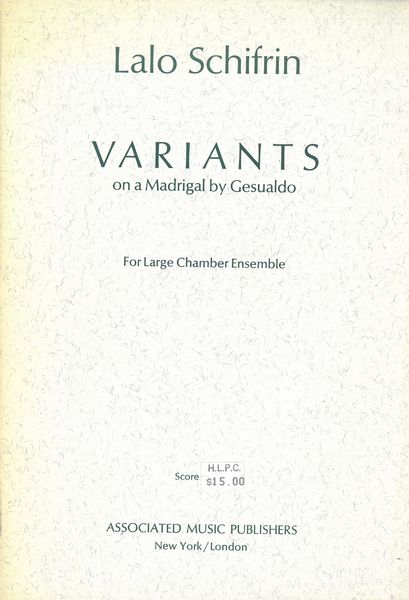 Variants On A Madrigal by Gesualdo : For Large Chamber Ensemble.
