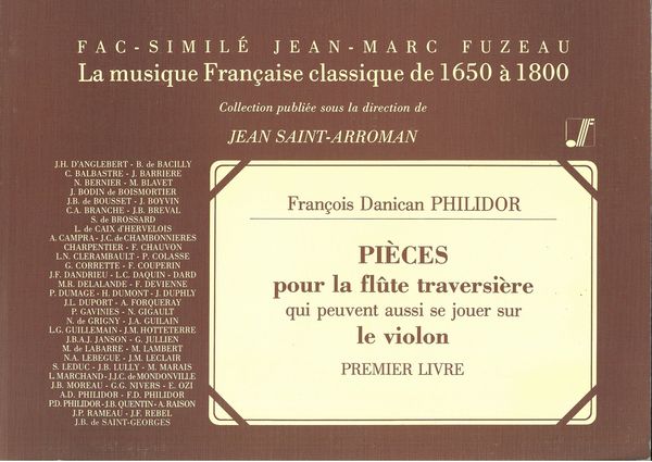 Pièces Pour le Flûte Traversière Qui Peuvent Aussi Se Joeur Sur le Violon, Premier Livre.