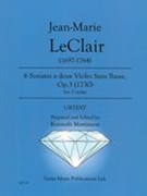 6 Sonates A Deux Violes Sans Basse, Op. 3 : For 2 Violas (1730) / edited by Kenneth Martinson.