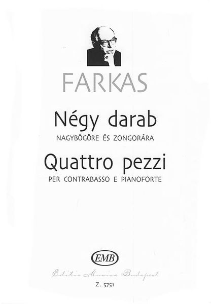 Quattro Pezzi : Per Contrabasso E Pianoforte.