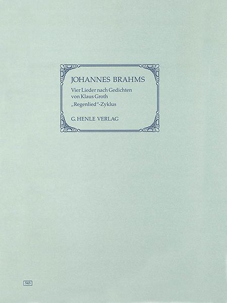 Regenlied - Zyklus / Rainsong Cycle, Op. 59 : For High Voice and Piano.