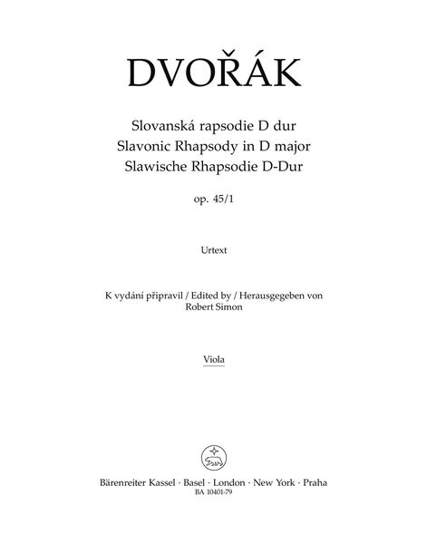 Slavonic Rhapsody, Op. 45/1.