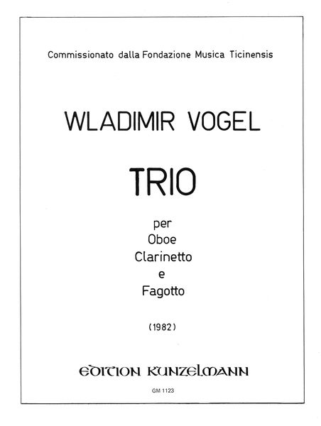 Trio Per Oboe, Clarinetto E Faggoto (1982).