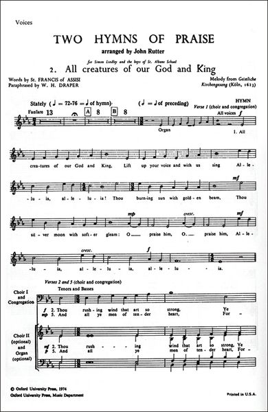 All Creatures of Our God and King : For SATB and Brass Or Orchestra.