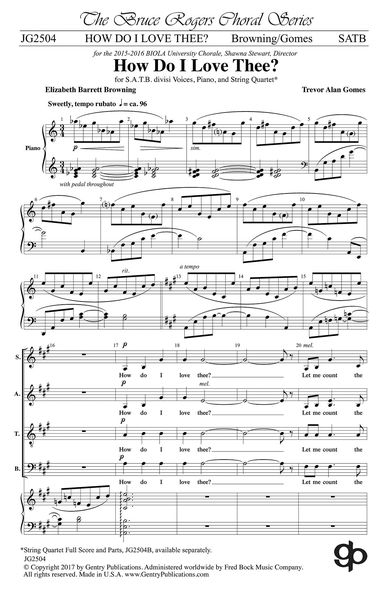 How Do I Love Thee? : For SATB and Piano.