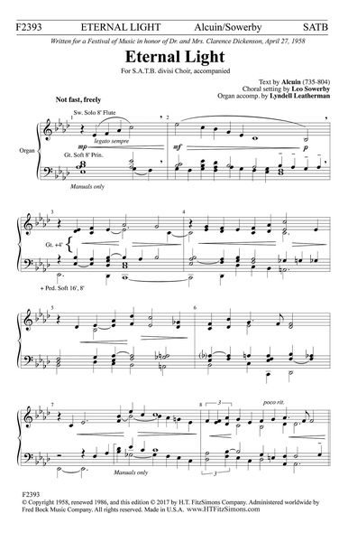 Eternal Light : For SATB and Organ / arr. Lyndell Leatherman.