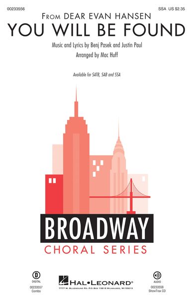 You Will Be Found - From Dear Evan Hansen : For SSA and Piano / arr. Mac Huff.