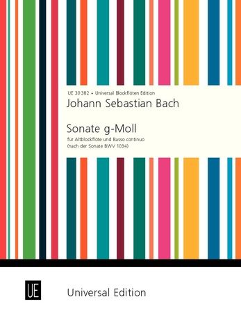 Sonata In G Minor : For Treble Recorder and Basso Continuo (After Sonata BWV 1034).