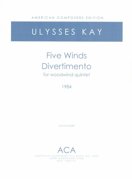 Five Winds : Divertimento For Woodwind Quintet (1984).