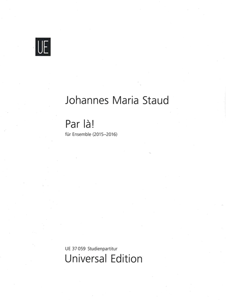 Par Là! : Für Ensemble (2015-2016).