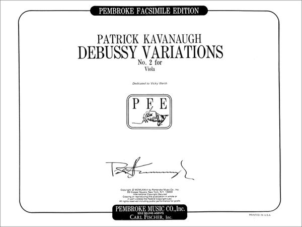 Debussy Variations No. 2 : For Viola.